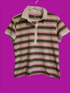 4/$67 Deal! Women’s Short-Sleeve Striped Polo Top